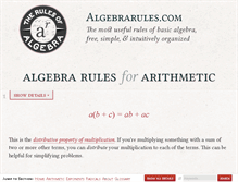 Tablet Screenshot of algebrarules.com